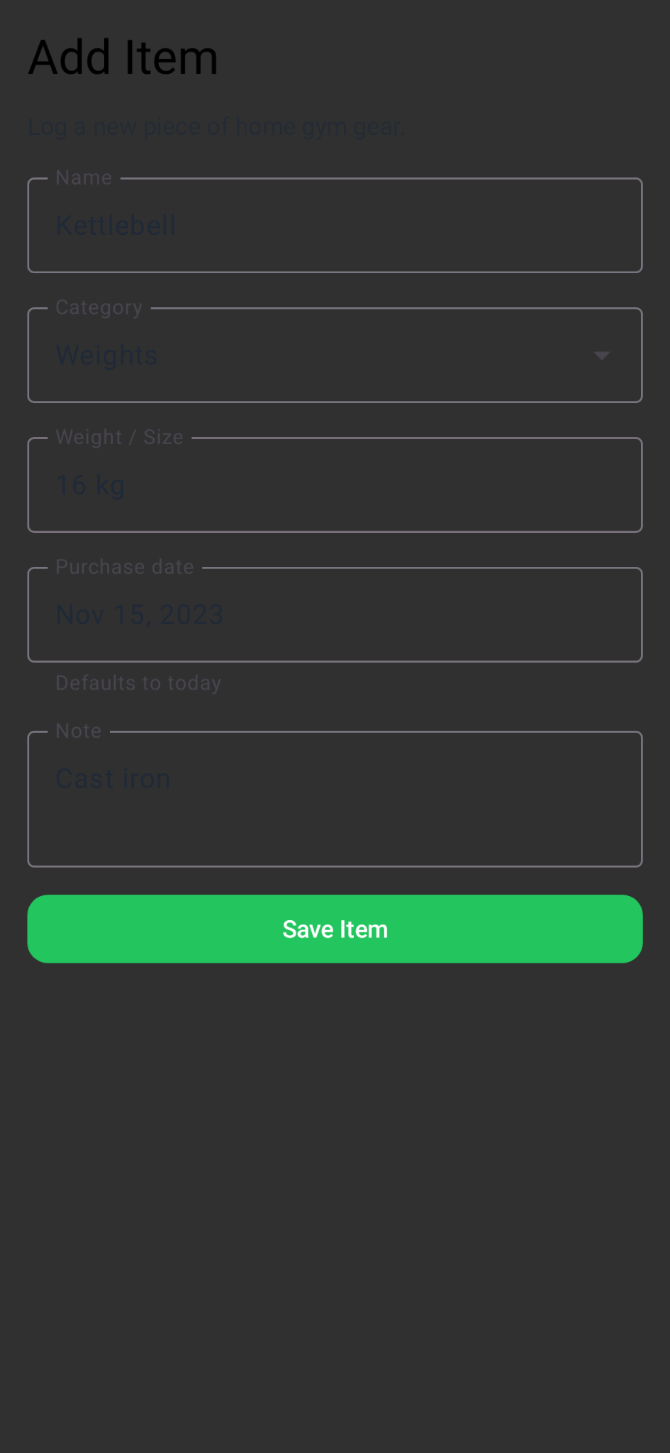 Add item